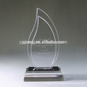 drops of water shape crystal awards with carving